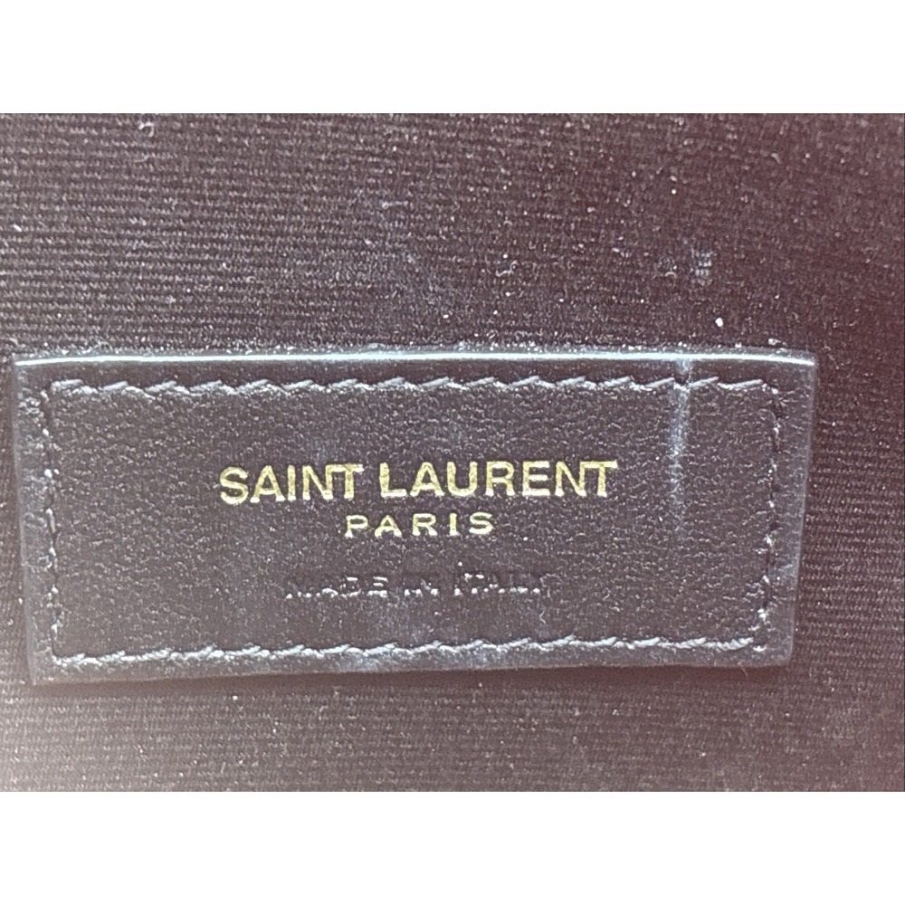 Saint Laurent Black Matelasse Gold Logo Wristlet Clutch - Picture 10 of 14